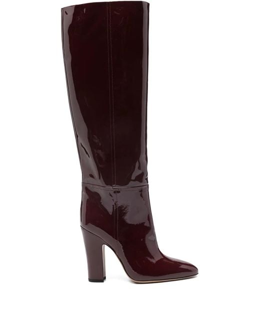 Paris Texas Red 105Mm Pointed Block Heel Boots