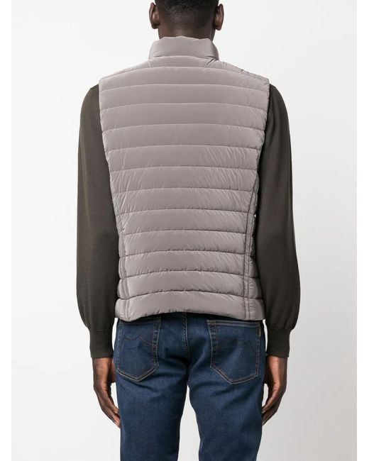Moorer Gray Reflective-Effect Zip-Up Gilet for men