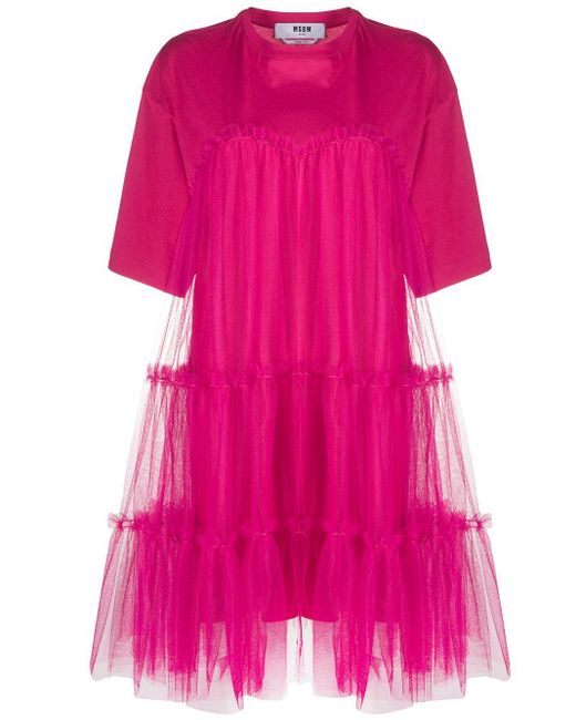 MSGM Pink Kleid mit Tüll