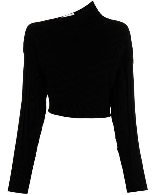 Acler Black Hadlow Cropped-Pullover