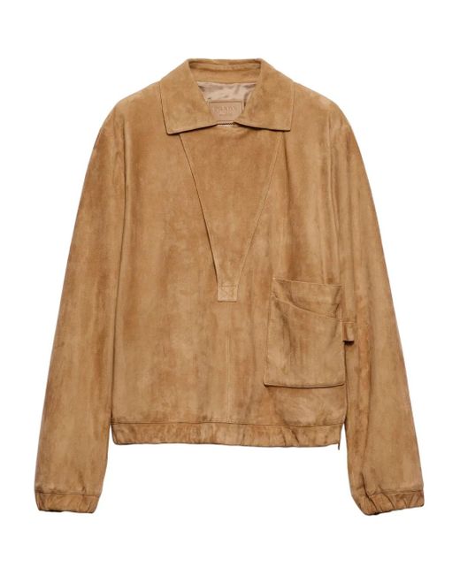 Prada Natural Suede Blouson Jacket
