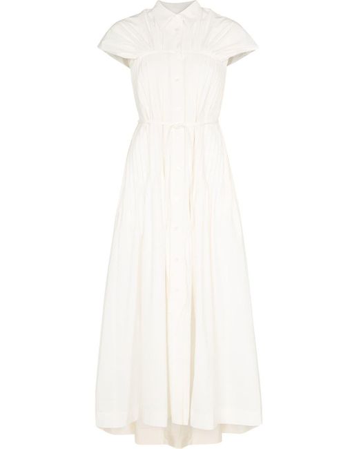 GIA STUDIOS Pleated Maxi Dress in White | Lyst UK