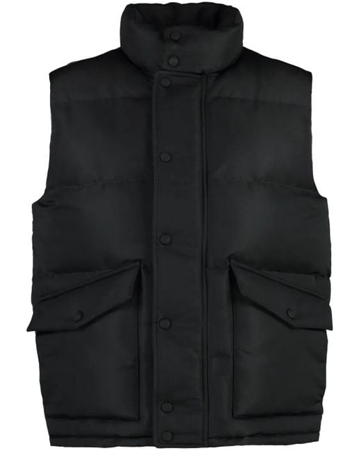 McQueen Black Graffiti-Print Padded Gilet for men
