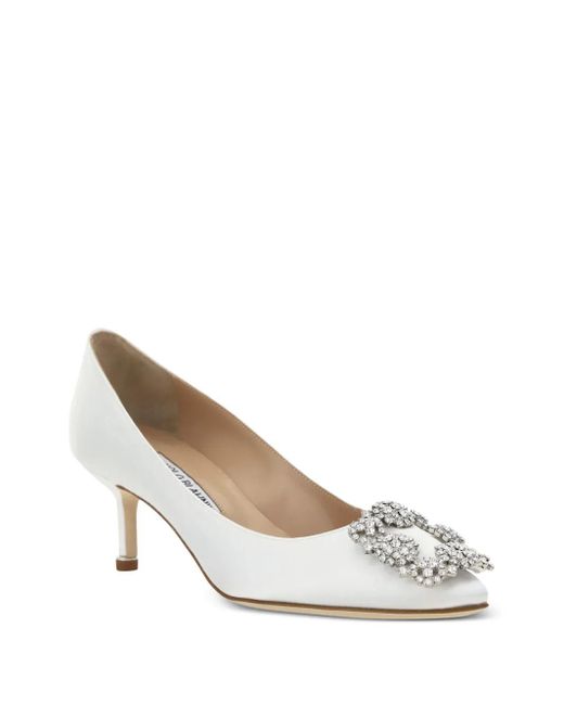Manolo Blahnik White 50Mm Hangisi Pumps