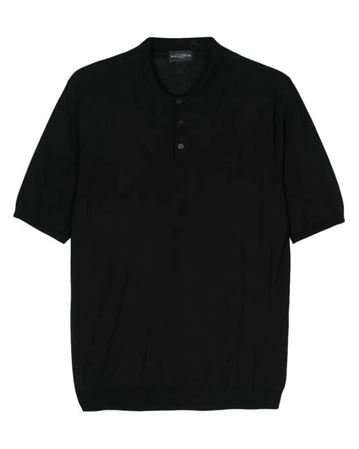 Ballantyne Black Cotton Polo Shirt for men
