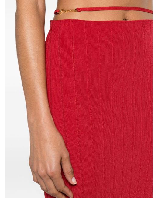 Jacquemus Red La Jupe Knitted Skirt