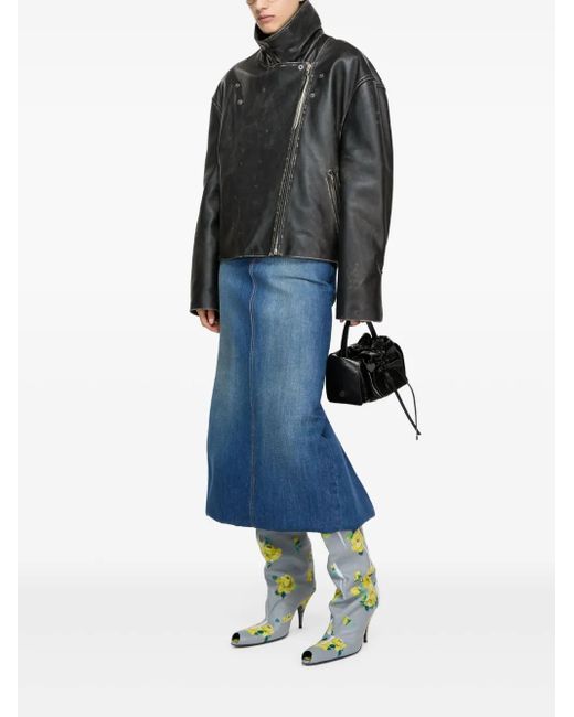 Acne Blue Leather Jacket