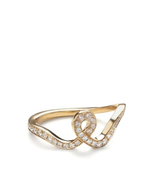 Sophie Bille Brahe White 18Kt Recycled Ribbon Diamond Ring