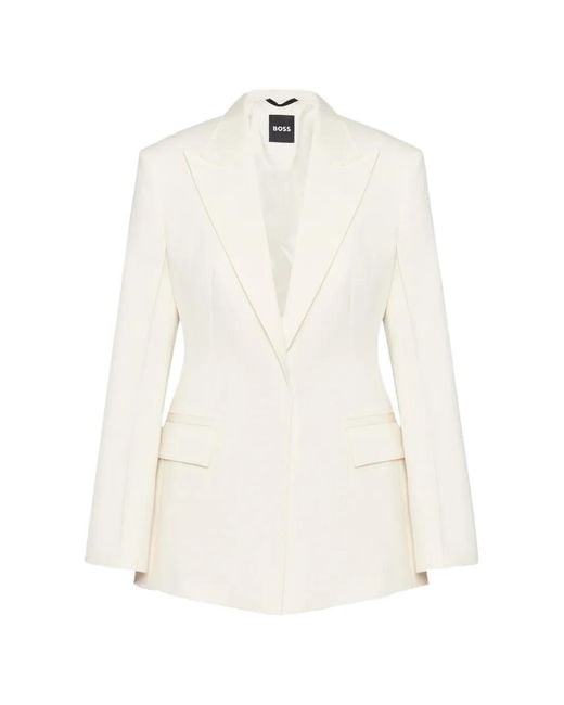 Boss White Buttoned Blazer