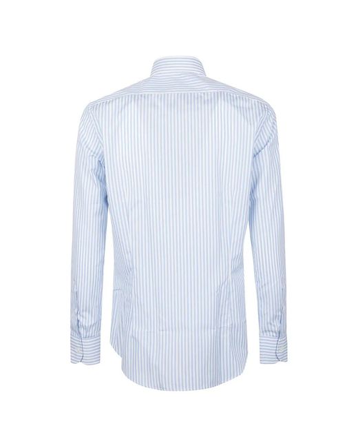 Orian Blue Stripe-Pattern Shirt for men