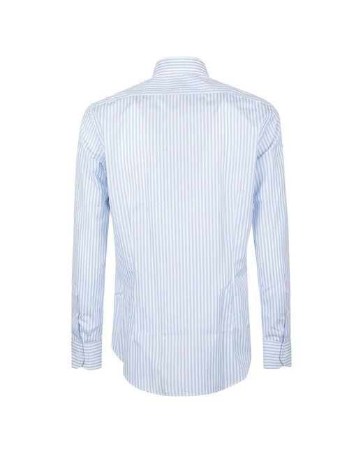 Orian Blue Stripe-Pattern Shirt for men