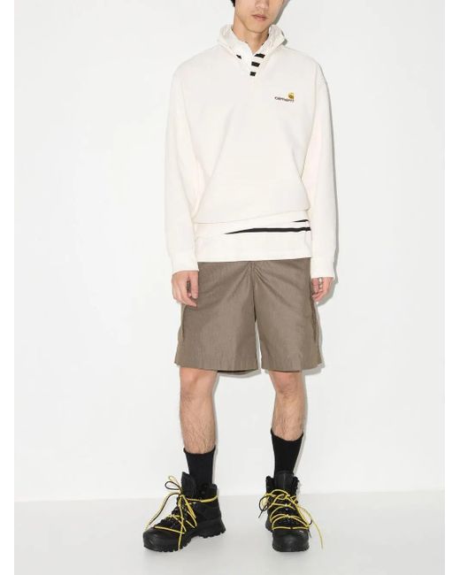 Carhartt Natural Logo-Embroidered Half-Zip Sweatshirt for men