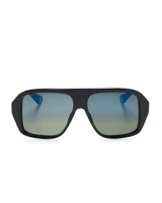 Gafas de sol con montura de navegante Gucci de hombre de color Blue