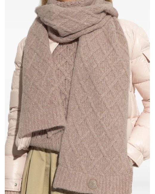 Moncler Brown Logo-Detail Scarf