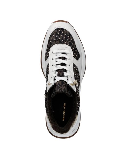 MICHAEL Michael Kors White Arla Logo-Detail Embellished Sneakers