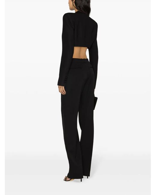 LAQUAN SMITH Black Double-Breasted Cropped Blazer