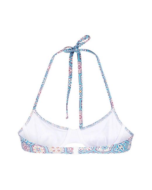 Solid & Striped Blue Ginger Geometric Bikini Top