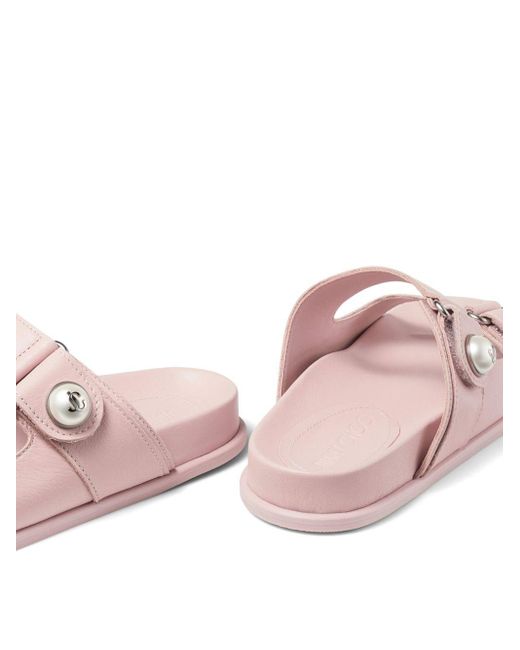 Jimmy Choo Pink Fayence Leather Sandals