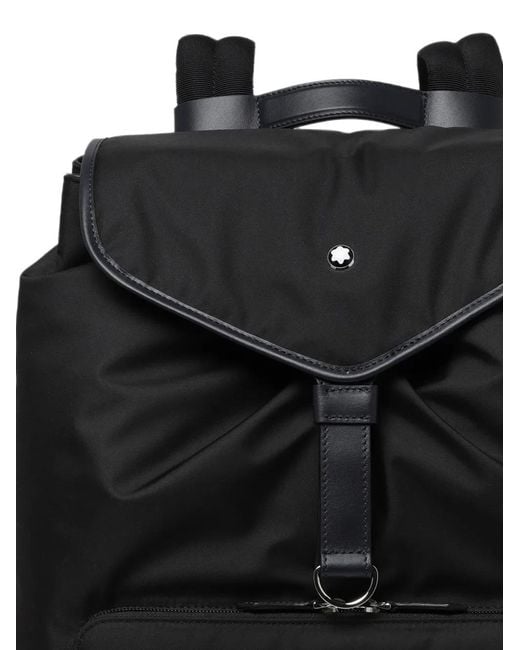 Montblanc Black Logo-Plaque Foldover-Top Canvas Large Backpack