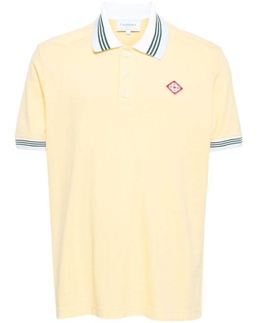 Casablancabrand Natural Logo-appliqué Polo Shirt for men