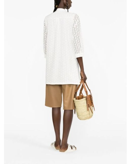 Mc2 Saint Barth White Helena Broderie Anglaise Shirt