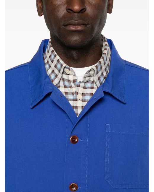 Uskees Blue Surchemise À Poches Plaquées for men