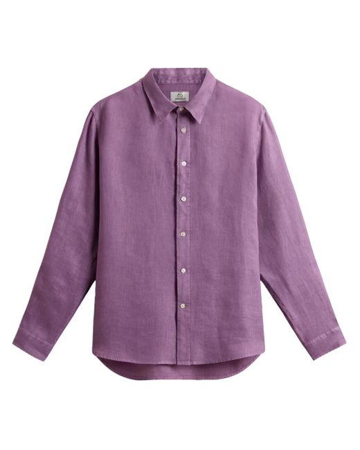 メンズ Woolrich リネンシャツ Purple