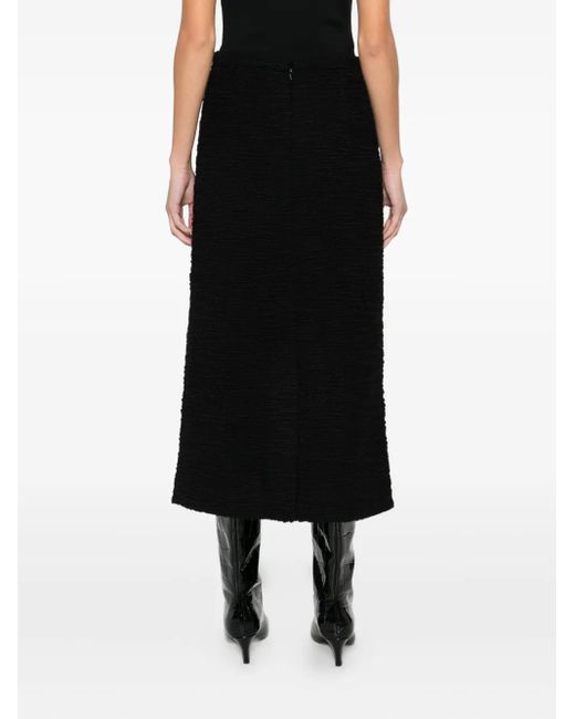 LIBEROWE Black Valerie Tweed Midi Skirt