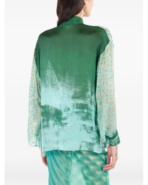 Roberto Cavalli Green Bluse Aus Seide