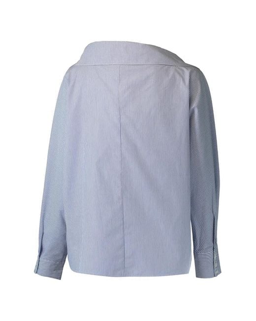 CHRISTY LYNN Blue Dasha Striped Off-Shoulder Shirt