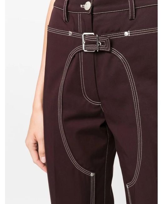 Stella McCartney Red Contrast-stitch Straight-leg Trousers