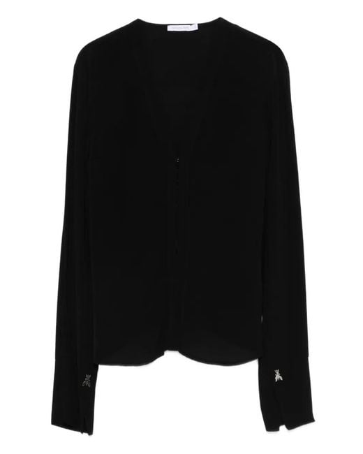 Patrizia Pepe Black Detail-Cuff Top