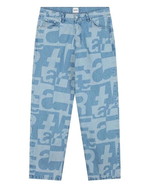 Arte' Blue Button-Fastening Jeans for men