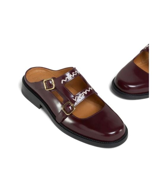 Marni Brown Leather Bambi 3.0 Loafers With Double Buckle