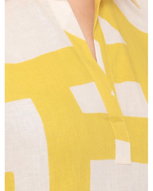 Emme Yellow Abstract-Print Short-Sleeved Shirt