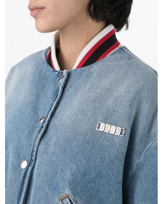 Gcds Blue Hello Kitty Denim Bomber Jacket