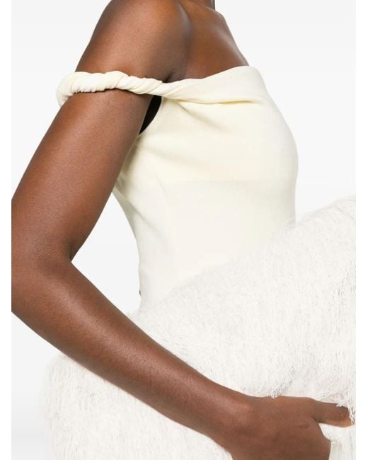 Sir White Elia Off-Shouder Twist Maxi Dress