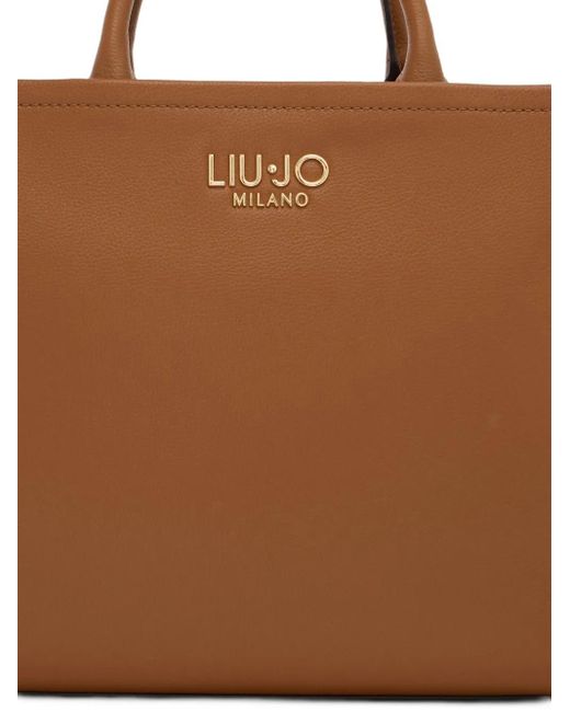 Liu Jo Brown Medium Logo-Plaque Tote Bag
