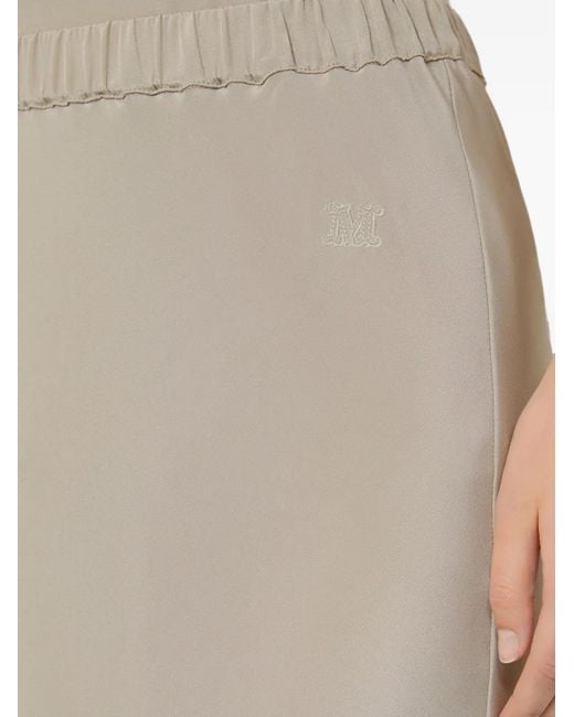 Max Mara Natural M Monogram Silk Maxi Skirt