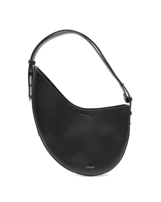 Soeur Black Crescent Leather Shoulder Bag