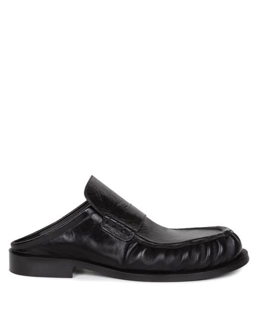 【関税込み】Dries Van Noten ブラック レザー スリッポン Leather slip-on shoes in black - Dries Van Noten | Mytheresa