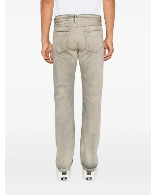 Rick Owens Gray Fog Cut Faded-Effect Jeans for men