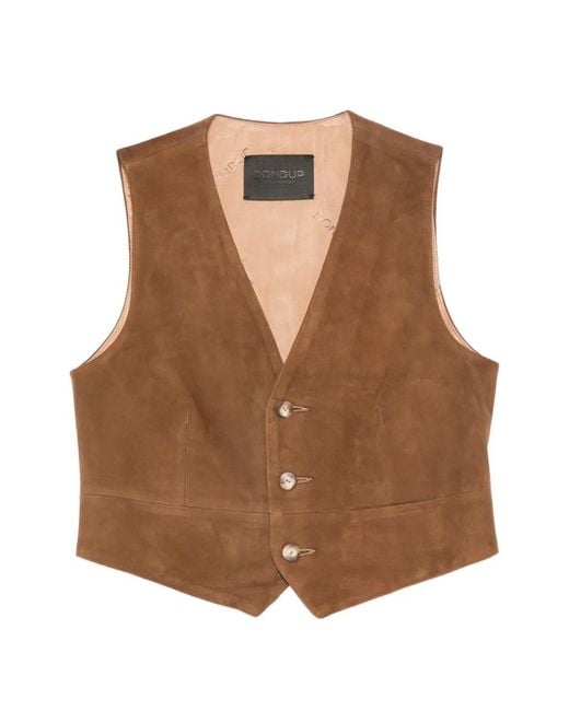 Dondup Brown V-Neck Waistcoat