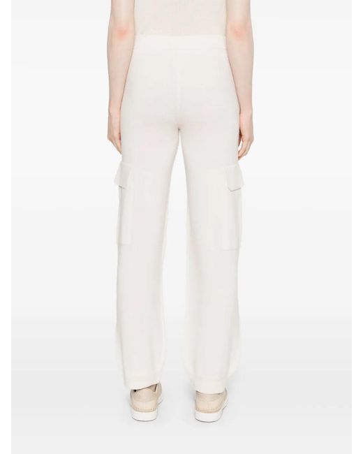 Peserico White Knitted Cargo Trousers