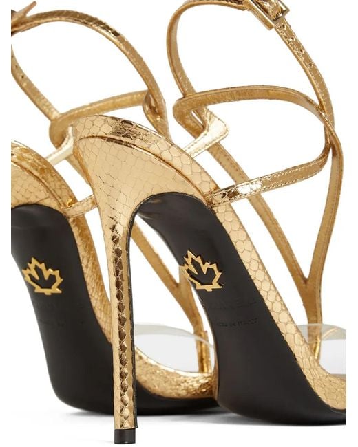 DSquared² Metallic Embossed Heeled Sandals