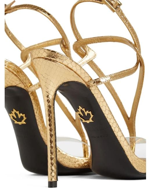 DSquared² Metallic Embossed Heeled Sandals