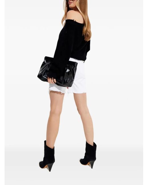 SER.O.YA White Frayed-Effect Shorts
