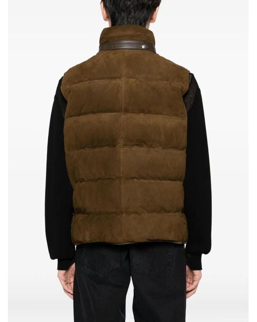 Tom Ford Brown Leather Gilet for men