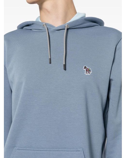Paul Smith Blue Zebra Logo Organic Cotton Hoodie for men