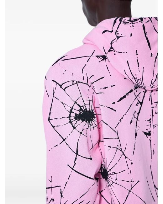 BoTT Pink Shattered-Print Zip-Up Hoodie for men